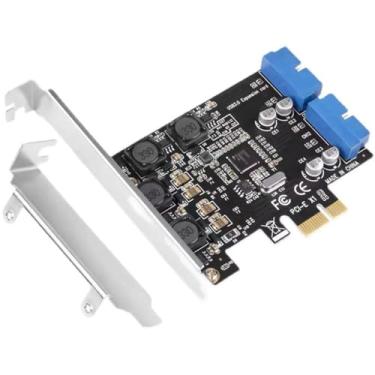 Imagem de PCI Express para conector interno de 2 portas 19 pinos 4 portas USB 3.0 placa adaptador de expansão 5Gbps