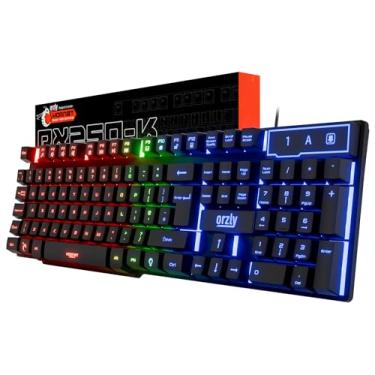 Imagem de Orzly Teclado para jogos RGB USB com fio Rainbow Teclados projetados para jogadores de PC, PS4, PS5, laptop, Xbox, Nintendo Switch, RX-250 Hornet Edition (preto) marca