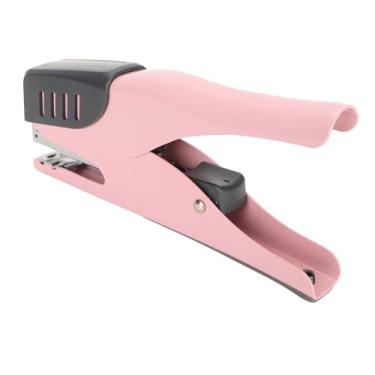 Imagem de Grampeador de Metal, Design Ergonômico, Fundo Antiderrapante, Grande Capacidade, Leve, Fácil de Usar, Durável, para Escola, Escritório, Encadernação de 20 Folhas (Róseo)