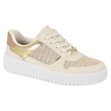 Imagem de Tênis vizzano casual flatform 1389.120, Branco off dourado, 35