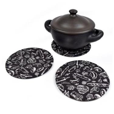 Imagem de Descanso De Panela 3 Unidades Preto E Branco - Recanto da Costura