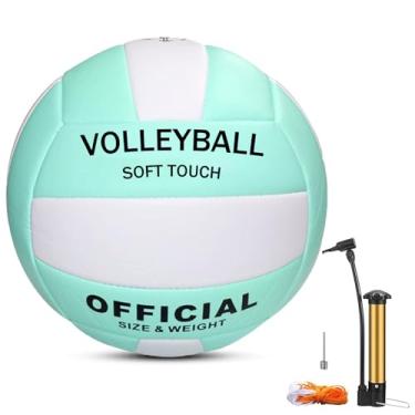 Imagem de Magicorange Voleibol, 1 pacote oficial tamanho 5 bolas de vôlei recreativas de toque suave - bolas de vôlei de couro PU para uso interno e externo para praia, jogos, academia, treinamento - Inclui