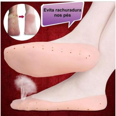 Imagem de Meia Palmilha de Silicone Gel Hidratante Para Pés Anti Rachadura - Att