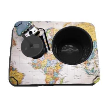 Imagem de Almofada Bandeja Pipoca Balde e 1 Copo Suede Macio e Madeira Personali