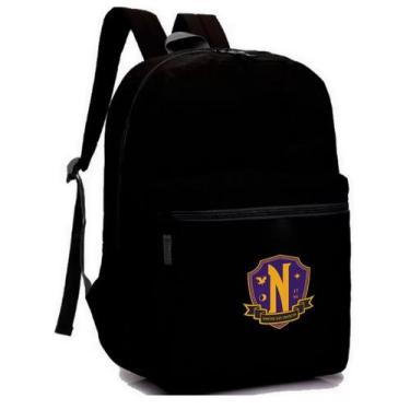 Imagem de Mochila Escolar Wandinha Família Addams Bolsa - SEMPRENALUTA, PRETO