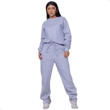 Imagem de Conjunto Moletom Feminino Blusa Lisa e Calça com 2 Bolsos - West Route