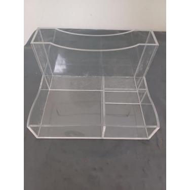 Imagem de Porta Guardanapos Sache Acrílico Cristal Torneado Bar Mesa Cozinha 1pç