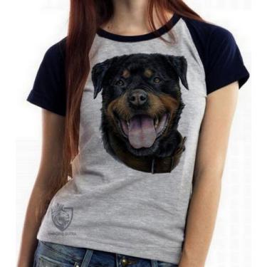 Imagem de Baby look blusa feminina ou Camiseta unissex Rottweiler  língua - Empó