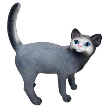 Imagem de Estátua em Resina Gato em pé Fofo Pintado Á mão Gatinho - LZ Decoraçõe