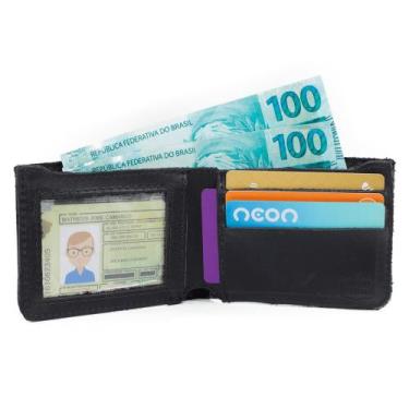 Imagem de Carteira De Couro Masculina Cartões Visor Para Cnh Use Young - Pampas 