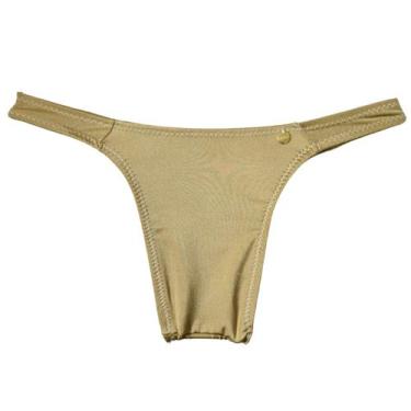 Imagem de Calcinha fio dental para mulher trans aquendar em Lycra Brilho forrada