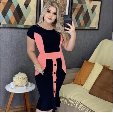 Imagem de Vestido Midi Sara Moda Evangélica Feminina - MISS FLOWER, Salmão, G