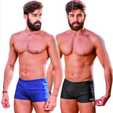 Imagem de Kit Adulto Masculino Sungas Boxer Bolso Zíper e Tradicional Slim Lisa 