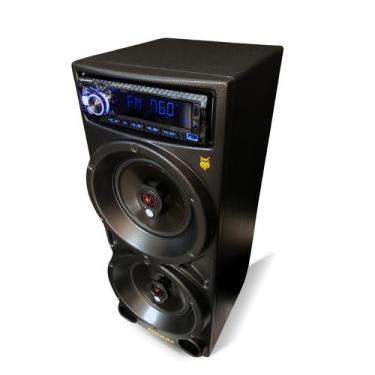 Imagem de caixa de som potente com bluetooth auxiliar  usb e controle remoto - a