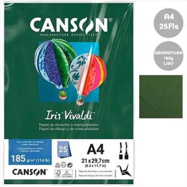 Imagem de Papel A4 185g Canson iris vivaldi verde amazonas com 25 folhas