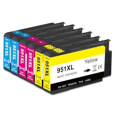 Imagem de Yongairuink Cartuchos de tinta 951XL compatíveis com cartuchos de tinta HPQ 950 951. Use com HPQ OfficeJet Pro 8600 8610 8615 8620 8100 8630 8660 8640 276DW 251DW