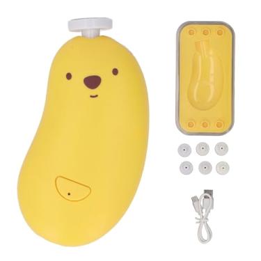 Imagem de Aparador de Unhas Portátil para Bebês, Carregamento Conveniente, Operação Silenciosa, Leve, Amarelo, Kit de Cuidados Com As Unhas para Crianças, Com 6 Cabeças de Moagem para a