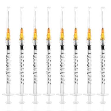 Imagem de Atsuhut Seringa Luer Lock de 1 Cc/Ml com Agulha de 25 G E 1 Pol. Ferramentas de Distribuição Ferramentas de Laboratório, Cada Uma Embalada Individualmente - Pacote com 100