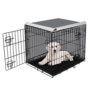 Imagem de Pet Prime Capa de gaiola de cachorro para gaiolas de arame 121 cm interior respirável poliéster capa de canil para animais de estimação lavar e secar à máquina com porta dupla XXL (apenas capa)