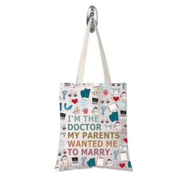 Imagem de TSOTMO Doctor Gift I'm The Doctor My Parents Wanted Me To Marry Sacola de lona Doutorado PHD Presente de formatura, Doctor My Tote, Tendência