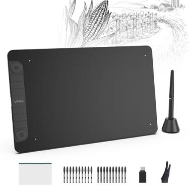 Imagem de VEIKK Tablet de desenho VK1060PRO V2 grande, 25 x 15 cm, com 2 rodas de rolagem, 6 teclas expressas, caneta sem bateria P05 (pressão de 8192 níveis), compatível com sistema operacional