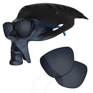 Imagem de RockShell Lentes polarizadas de substituição para óculos de sol Oakley Frogskins OO9013/LX OO2043/Mix OO9428/AF OO9245 - preto metálico