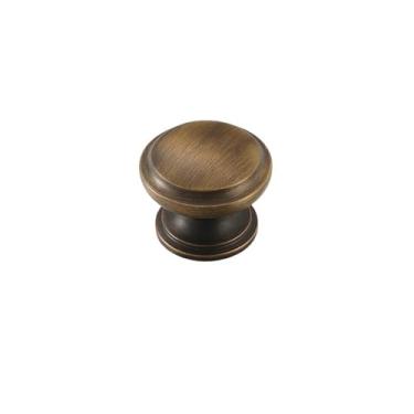 Imagem de Puxador de porta de armário de cobre puro retrô americano antigo de cobre, puxador de gaveta de bronze francês para móveis, puxador de furo único, latão vintage 5011, CHINA