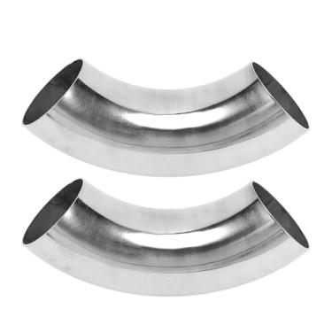 Imagem de Motoforti 2 peças 90 graus curva mandril cotovelo carro modificado tubo de escape tubulação tubulação 6.3 cm espessura OD 1,2 mm/18GA 63x195x1,2 mm 201 aço inoxidável 2 peças