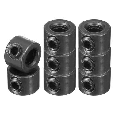 Imagem de PATIKIL Colar de eixo de 1,27 cm diâmetro externo 1,27 cm de espessura, pacote com 8 unidades de trem de pouso de aço carbono com parafuso de ajuste para indústria de máquinas-ferramentas, preto