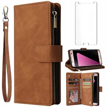 Imagem de Asuwish Capa tipo carteira compatível com Samsung Galaxy S7 Edge, protetor de tela de vidro temperado e capa flip com porta-cartões para celular Glaxay S7edge Gaxaly S 7 Plus Galaxies GS7 7s 7edge