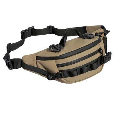 Imagem de Pochete tática para homens e mulheres, bolsa de cintura militar, bolsa utilitária para quadril, bolsa transversal para ciclismo, caminhada, pesca, Cáqui para caminhadas na cintura, One Size