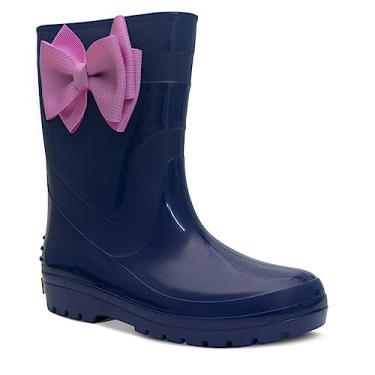 Imagem de Galocha Infantil Impermeável Nº 25 Ao 32 Bota Feminina Laço 09.21 (Azul Marinho, BR, Criança de 4 a 8 anos, Numérico, 30)