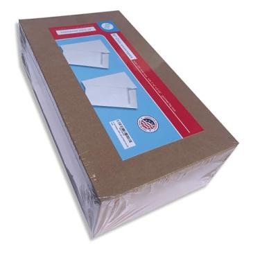 Imagem de Envelopes de moeda de papel branco nº 7, peso de 10,9 kg, ideal para dinheiro, peças pequenas e doações, Dimensões: 8,5 cm x 16,5 cm, aba gomada seca, 500 envelopes por caixa, feito com orgulho nos