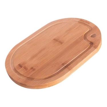 Imagem de Tábua Para Cortar Churrasco Cozinha Oval Mor Bamboo 39 X 28