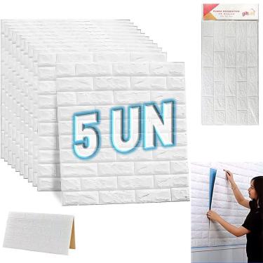 Imagem de Kit 5 Placas Decorativa Papel De Parede 3D Tijolinho A Prova Dagua Sala Quarto Cozinha