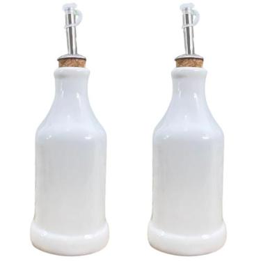 Imagem de Kit Galheteiro 2 peças 300ml - Azeite e Vinagre - Porcelana - Antilope