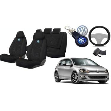 Imagem de Conjunto Completo: Capas de Bancos Golf 2013-2022 + Volante + Chaveiro