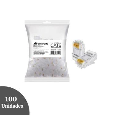 Imagem de Conector Macho Cat6e Rj45 Fortrek Pacote C/ 100 Unidades