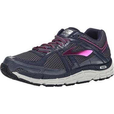 Imagem de Tênis de corrida feminino Brooks Addiction 12, Ombre Blue/Obsidian/Fuchsia Purple, 6.5 X-Narrow