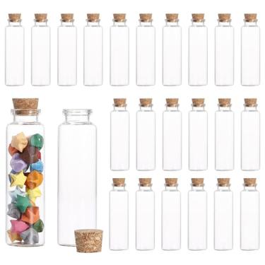 Imagem de Jarsoph Mini garrafas de vidro de 24 peças - frascos de vidro pequenos de 50 ml com rolhas de cortiça - Garrafas decorativas para frascos de feitiço, frascos de poção, mensagem em uma garrafa,