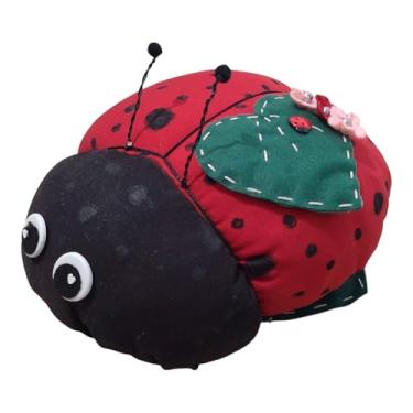 Imagem de Peso de Porta Decorativo Joaninha com Flores, 26cm, Vermelho e Preto, Artesanal