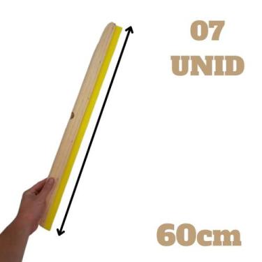 Imagem de 07 unid Rodo de 60Cm Duplo Borracha E.V.A DE Madeira Natural Resistent