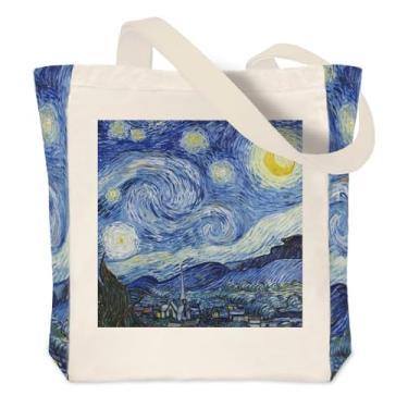 Imagem de Crocothemis Sacola de lona estética vintage, reutilizável, personalizada, bolsa de compras de ombro, Van Gogh 01, Large