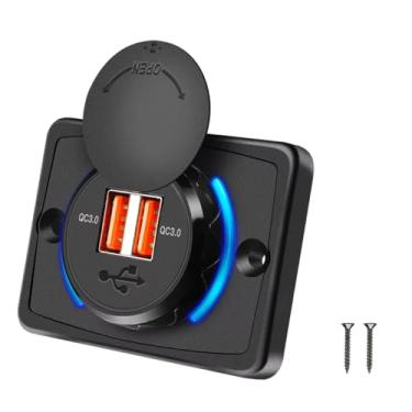 Imagem de Carregador Carro Turbo Universal 2 Usb 3.1a Led 12 E 24v Carga Rápida Automotivo, Barco, Yate Balsa