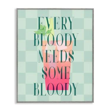 Imagem de Stupell Industries Arte de parede giclée emoldurada cinza Bloody Mary Cocktail por Daphne Polselli, 28 x 35 cm