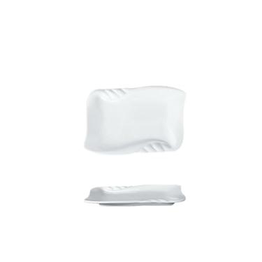 Imagem de Prato de restaurante retangular branco, prato anti-queda de porcelana fast food comercial -99500