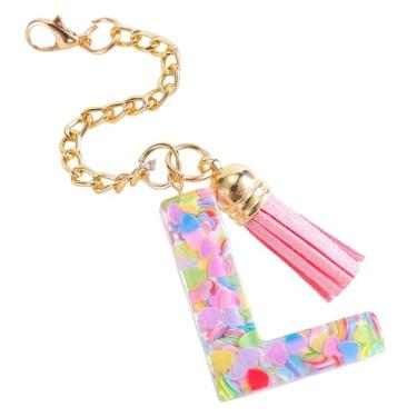 Imagem de HAPPYLIVE SHOPPING Pingente de letra para Stanley Cup, 1 peça, pingente de chaveiro rosa para mulheres, one size, Resina epóxi