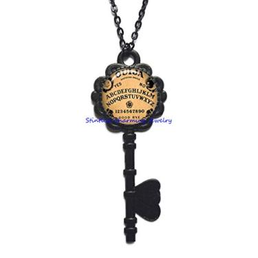 Imagem de Colar Ouija com pingente de quadro Oujia para presente inspirador Oujia Pingente de foto preto Magick Wiccan Jewelry Wicca chaveiro com pingente pagan Jewelry-JP183