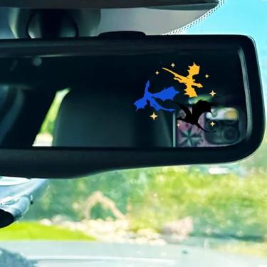 Imagem de Conjunto de 2 peças Dragons Fly Decalque de Espelho Retrovisor Engraçado Quarta Asa Bookish Meme Decalques de Carro Garrafa de Água Adesivo de Janela Vinil Impermeável 5,8 x 5 cm Decalque Novo Carro
