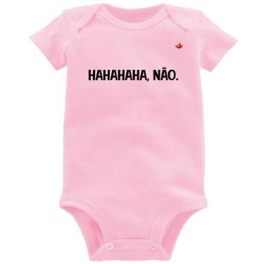 Imagem de Body Bebê Hahahaha, Não. - Foca na Moda, Rosa bebê, P